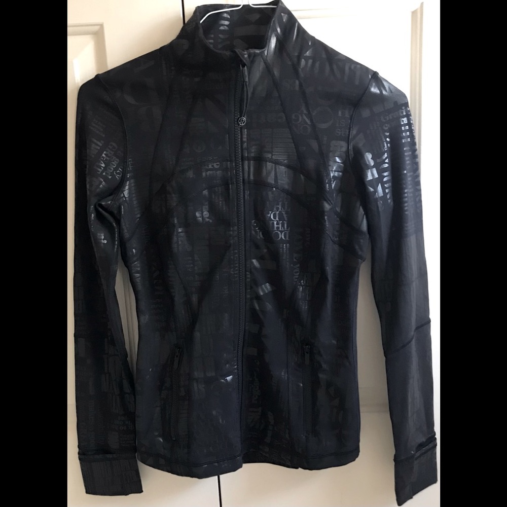 🍒LULULEMON 20YR DEFINE Jacket sz 6 BLACK *SPARK FOIL MANIFESTO ~ LUXTREME!!